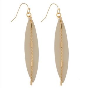 Tell Your Tale Leather & Gold Boho Earrings NWT